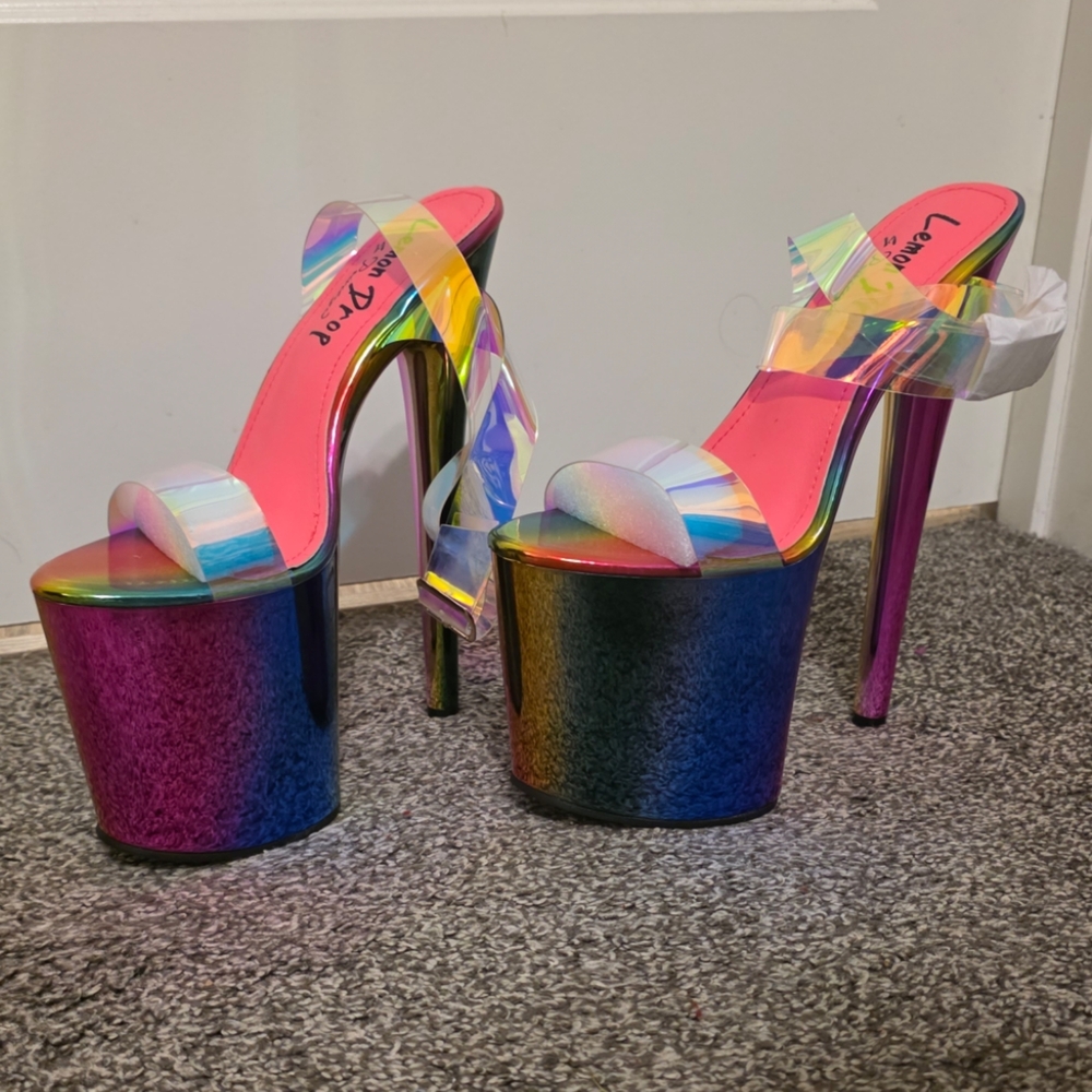 Vibrant Multicolor Platform Heels
